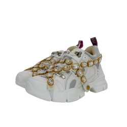 Gucci Flashtrek White SEGA Crystal Shoes