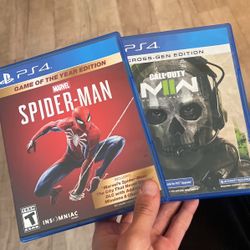 mw2 and spiderman ps4 games