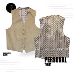 Unbranded Men’s Vest Size Medium (42) Tan Corduroy