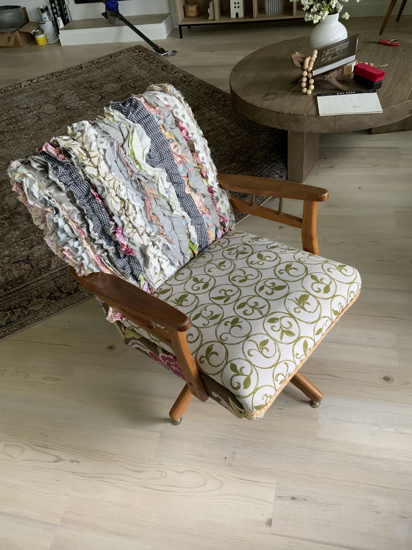 Antique Rocking chair, Re-Covered.