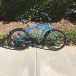 26” Huffy Cranbrook Men’s Blue And Black Beach Cruiser 