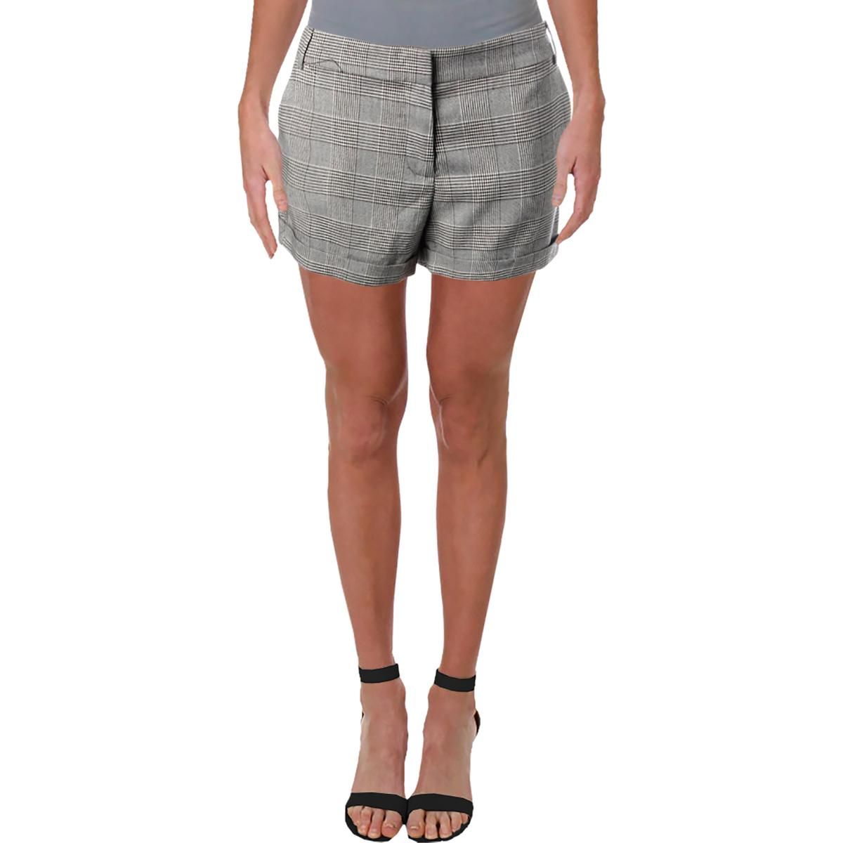 Aqua Womens Dress Shorts Black-White Size Small