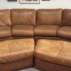 Curved Genuine leather Sofa 