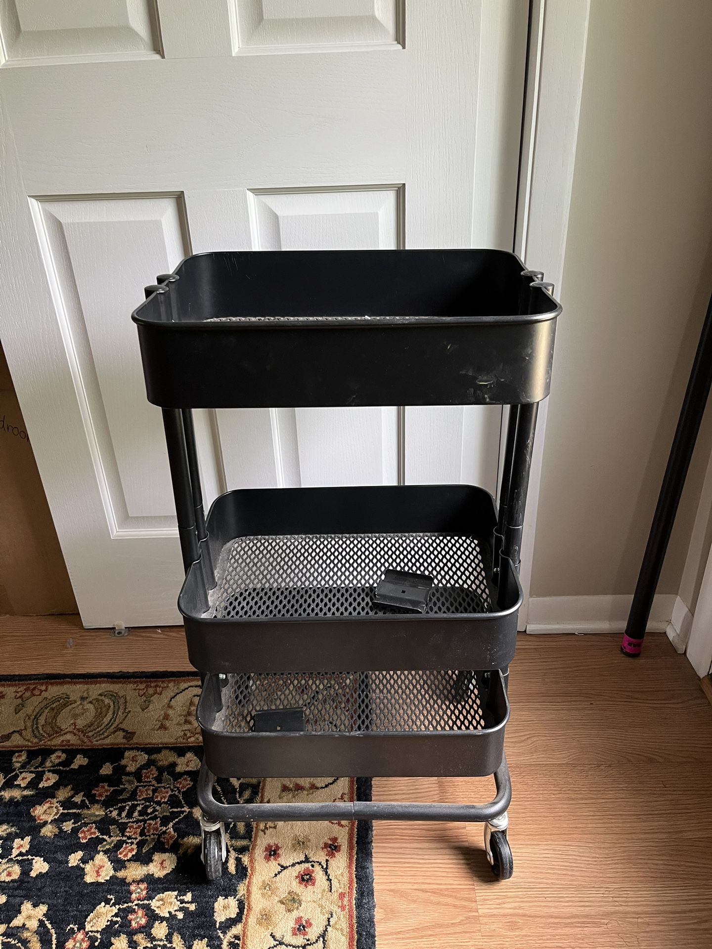 Metal Utility Rolling Cart-black