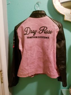 Wilson Leather Jacket Drag Style..Size Xl Womens..Color Pink/Brown worn out look...Like New!