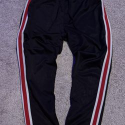 Pacsun Red, White Lines Baggy Sweatpants (size: XL)