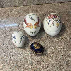 Vintage Limoges Egg Trinket Box Lot (4)