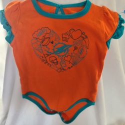Newborn & Infant Aqua/Orange Miami Dolphins Too Much Love  Bodysuit