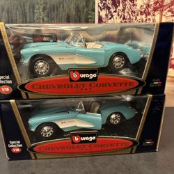 1957 Chevrolet Corvette. 1:18 Scale Diecast Car. $25.00 each.