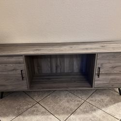 Modern Gray Wood TV Stand / Media Console