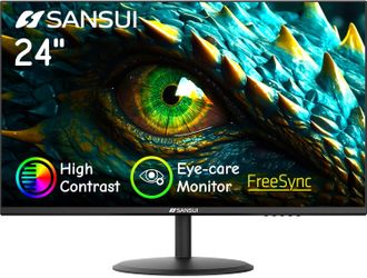 SANSUI Computer Monitor 24 inch IPS Eye Care 1080P Display HDMI,VGA #3408