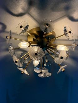 Brass Sputnik Flush Mount Ceiling Light