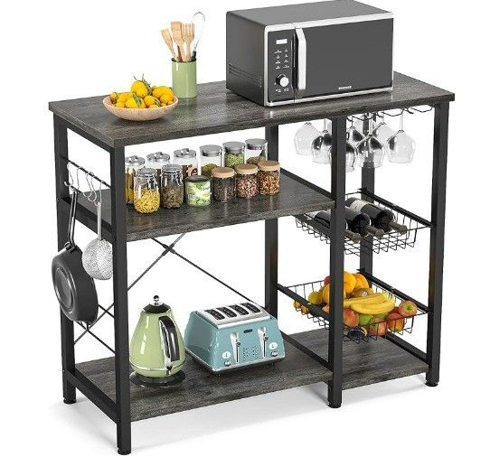 Bar Cabinet Coffee/Bakers Rack/Utility Stand