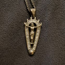 Religious Stainless Steel Cubic Zirconia Pendant 