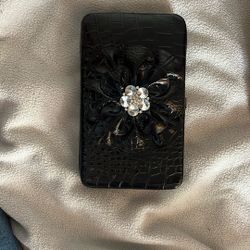Etcétera Black Wallet w/Flower