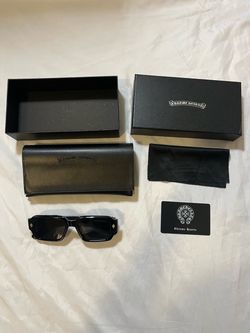 Chrome Hearts Black Rectangle Sunglasses