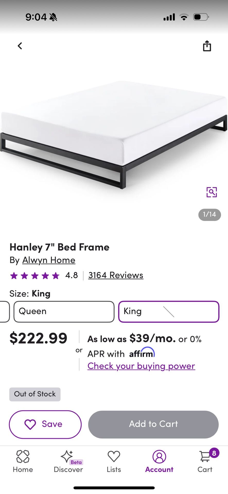 Metal King Bed Frame