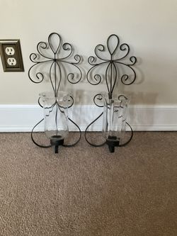 Metal Wall Candle Sconces  with glass Holders