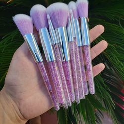 10Pcs purple super cute super soft makeup brush set from LA Makeup