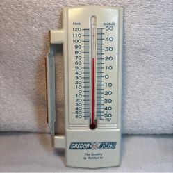 Vintage Gregor Boats Advertising Thermometer Metal Wall Mount USA 