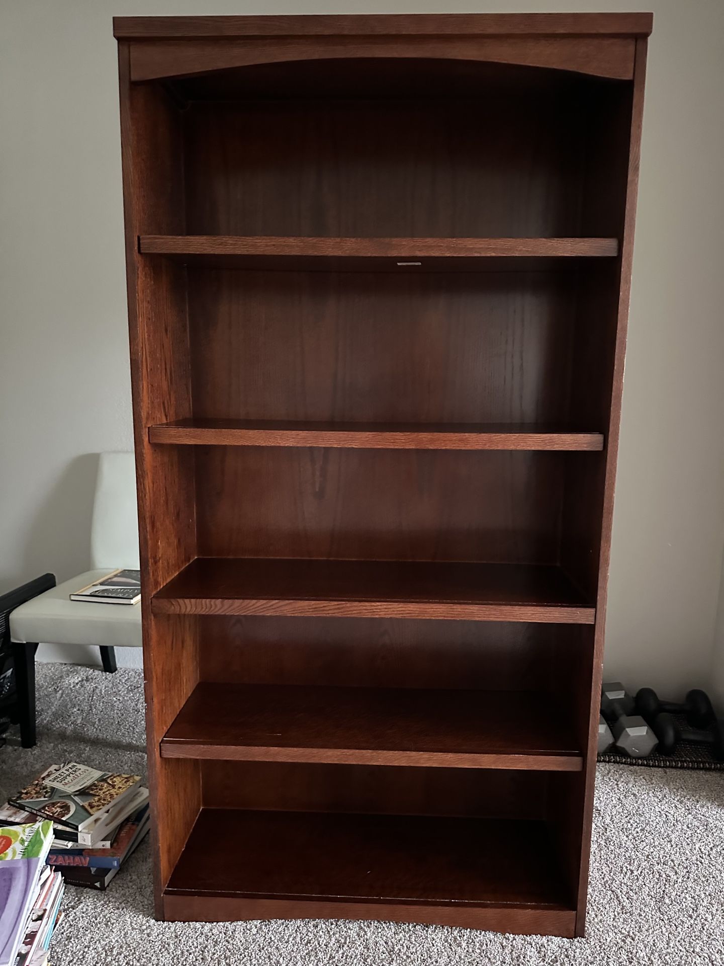 Wood Bookcase W/Removable Shelves