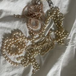 Large Lot Vintage Faux Pearls For Repurpose 