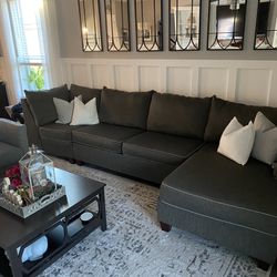 Oversized Dark Grey Sofa 