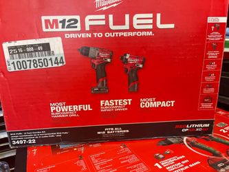 MILWAUKEE M12 FUEL 2-TOOL COMBO KIT  #3497-22  read below