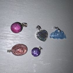 Labradorite, Aquamarine, Other Crystal Pendants 
