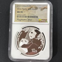 MS70 China Panda Silver Coin