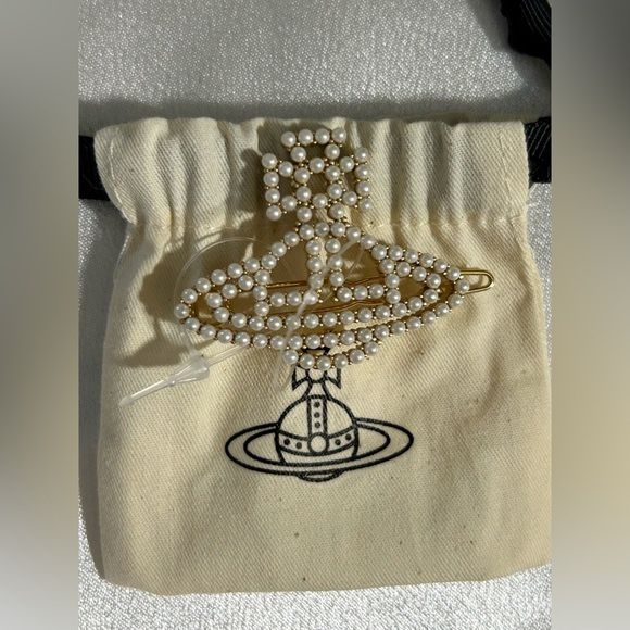 Vivienne Westwood Brass & faux-pearl hair clip