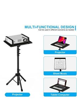 Decosis Projector Stand Tripod Adjustable 23.5 to 63.5 Inch Laptop Stand Phone Holder