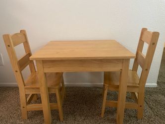 Kids Wooden Table and 2 Chairs Set
