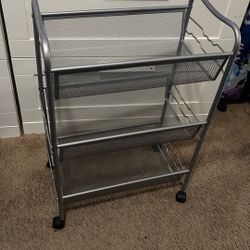 Silver Rolling Cart 