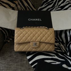 Chanel Classic Flap Beige Authentic Chip + Receipt & Box Price Is Negotiable