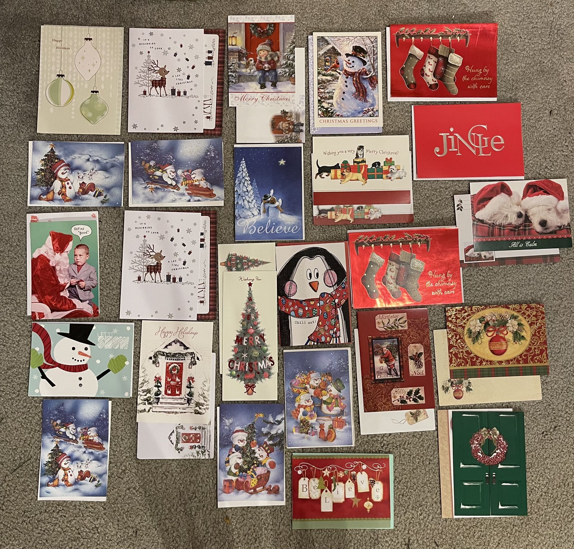 A Variety Of 25 wonderful quality Christmas Cards! , I took a bunch Of Different Boxes and made Up bundles! More info under description