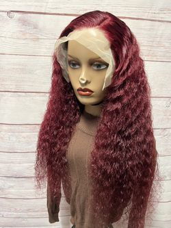 30 inches Full Lace Frontal Burgandy  wig