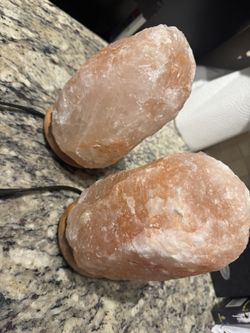 Two Salt Rocks Lamps 