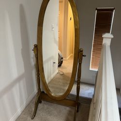 Vintage Solid Wood Standing Mirror 60”