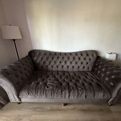 Elegant Sofa and Wingback Chair Set