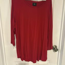 JM Collection Vibrant Red Long Sleeve Top