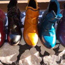 Women's Ankle Boots Red, Black, Purple, Blue, Yellow Size 8