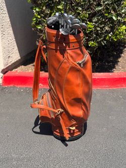 Vintage Arnold Palmer ProGroup Leather Golf Staff Bag - Excellent Condition! All Zippers Functional