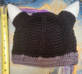 Mens barbarian knit cap viking horns vagabound