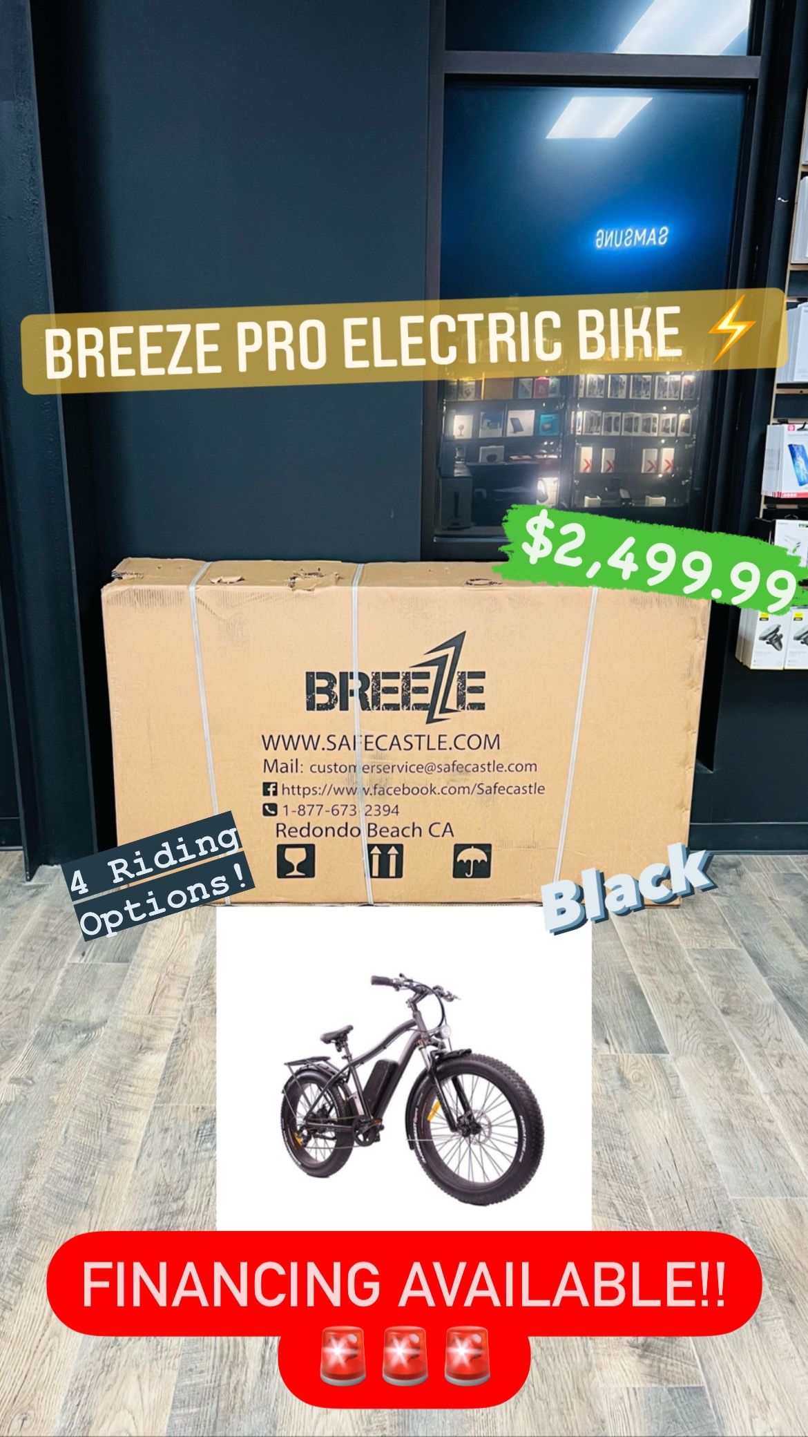Breeze Pro Electric Bike -4 Riding Options- **BRAND NEW**