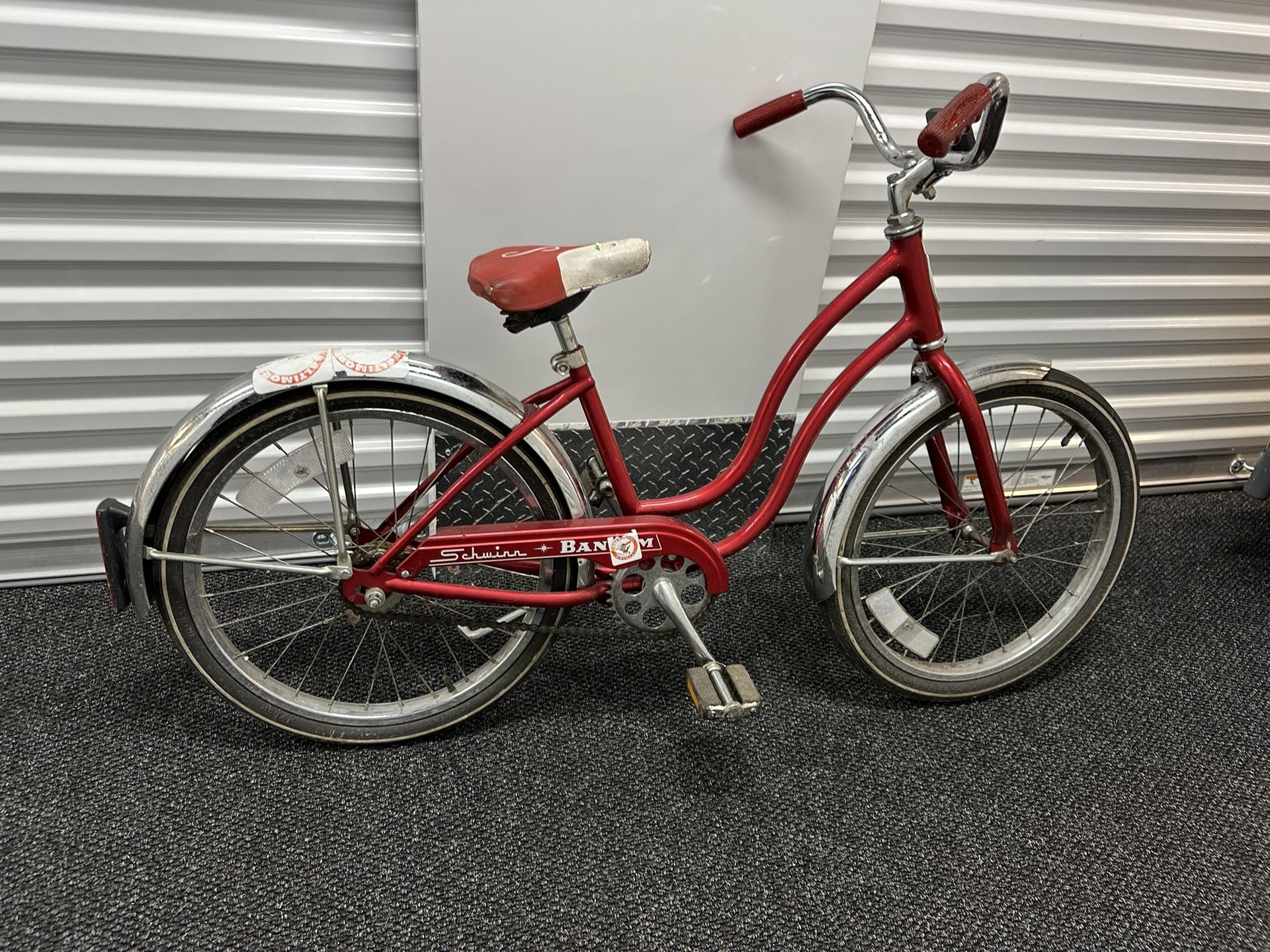 Vintage 1960s Schwinn Bantam 20" Kids Cruiser Bike Red