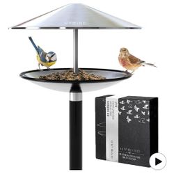Brid Feeder And Birdbath Combo With Stand