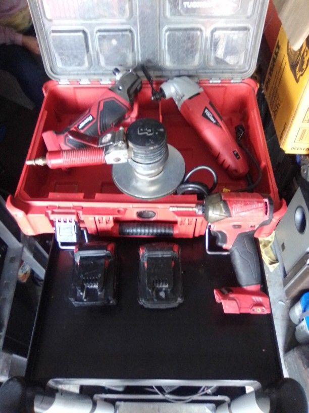 Assorted Tools an Milwaukee Lockout Box