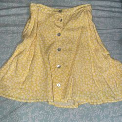 Yellow Flowered Skirt