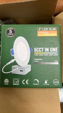 4" LED Slim Recessed Panel Light 5CCT